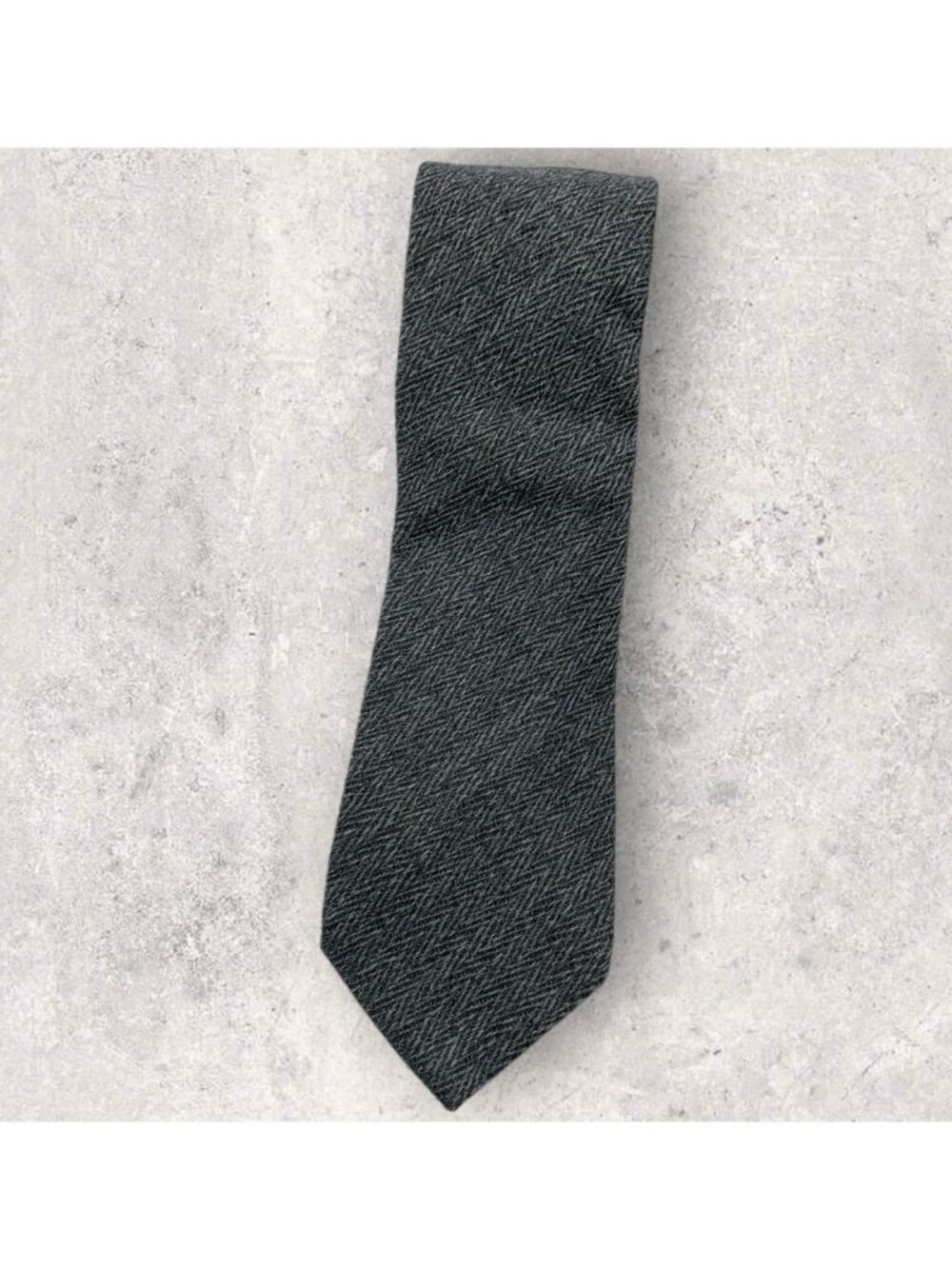 GIANFRANCO FERRE Wool Tie ITALY Gray Herringbone W:3.6" EUC